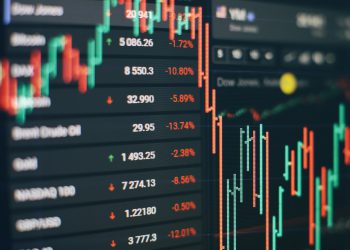 Falling stock markets, stocks for coronavirus , Financial data on a monitor which including of Market Analyze. Bar graphs, Diagrams, financial figures.